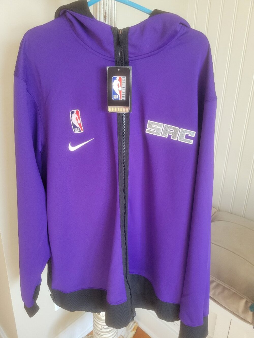 Men's Nike NBA Sacramento Kings Therma Flex Hoodie Jacket XXL Warm Up Basketball